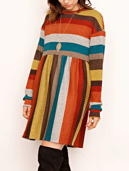 Boho Retro Half Balloon Puff Sleeve   Tunic Dress