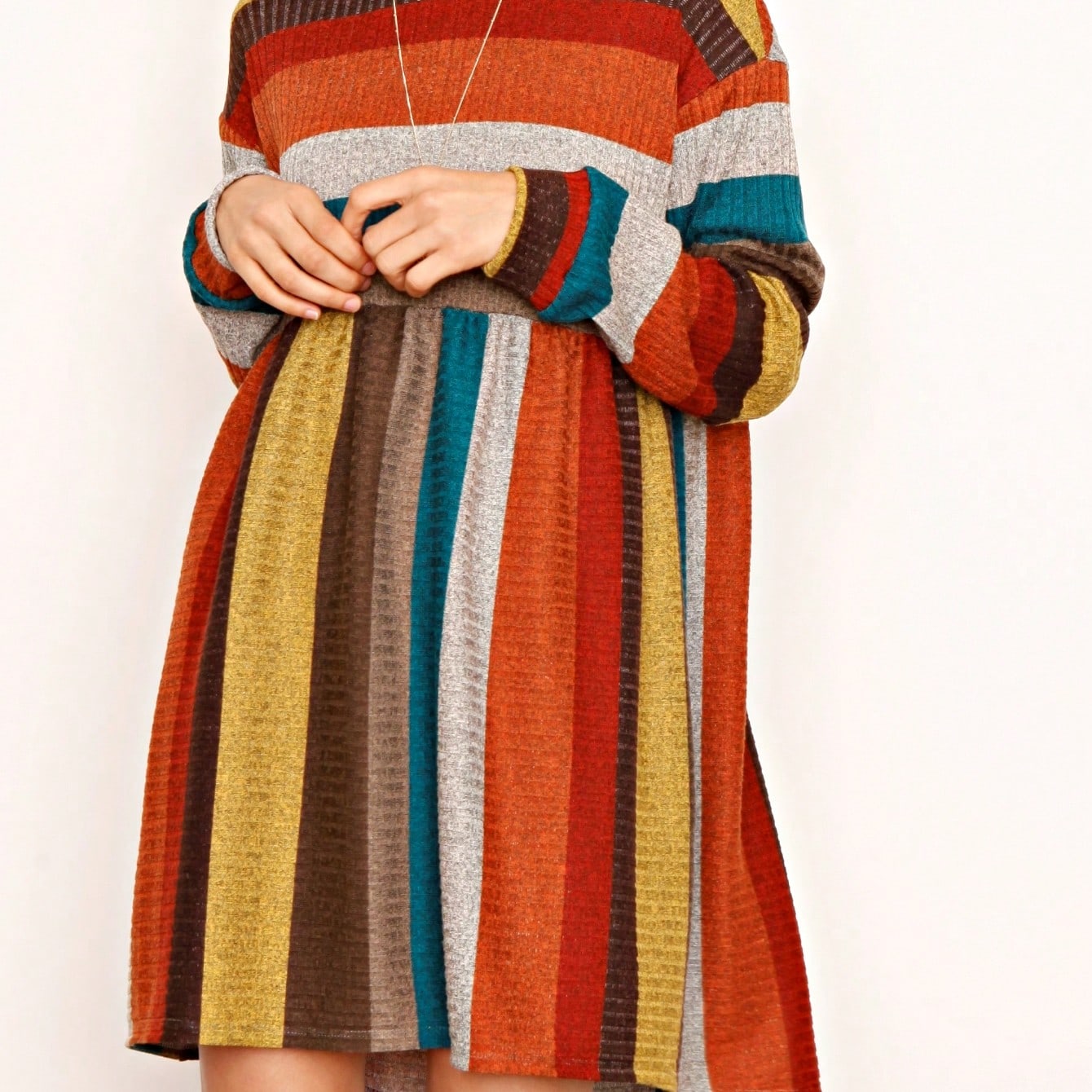 Boho Retro Half Balloon Puff Sleeve   Tunic Dress