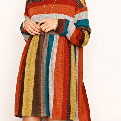 Boho Retro Half Balloon Puff Sleeve   Tunic Dress