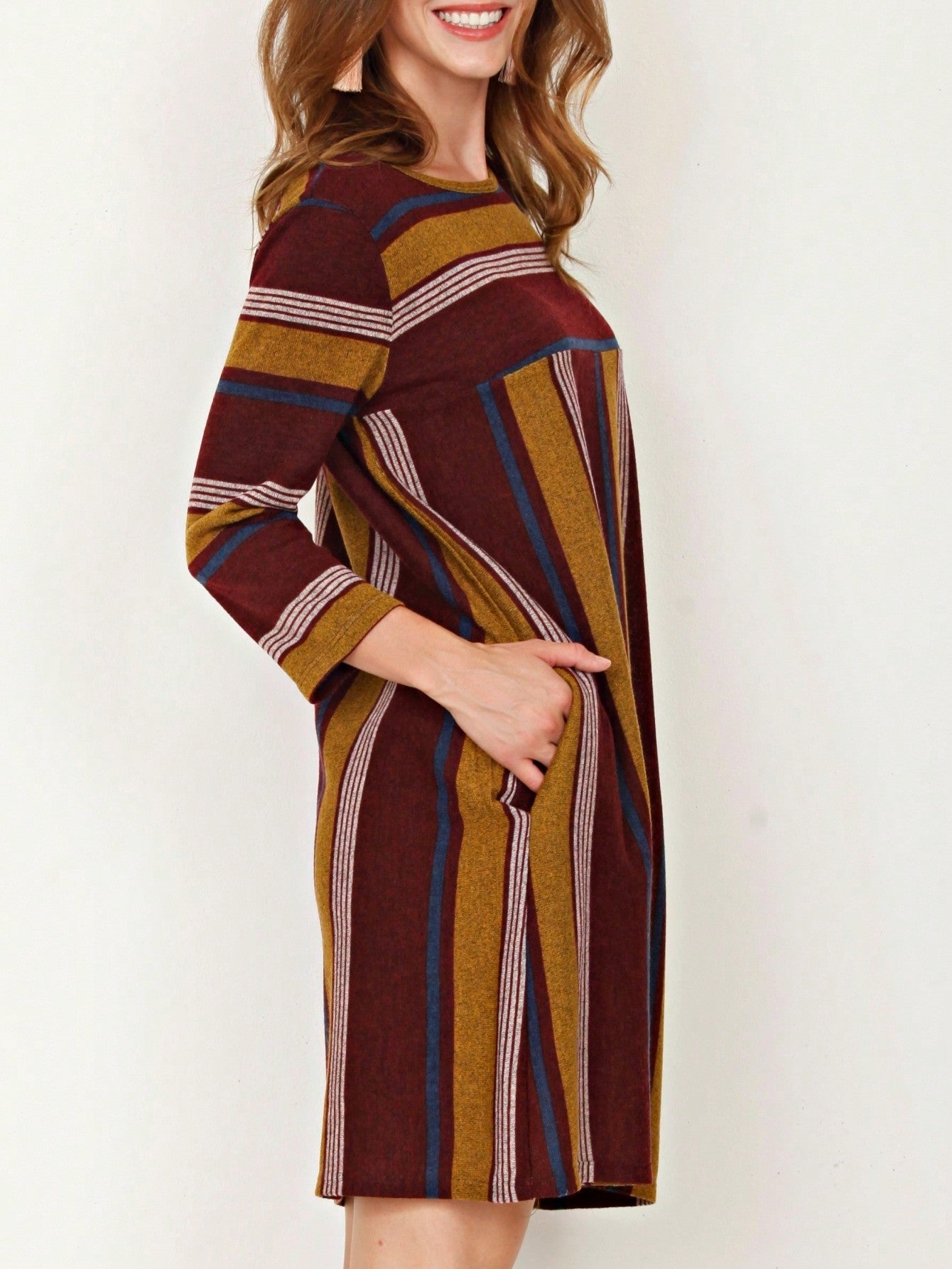 Boho Retro Half Balloon Puff Sleeve   Tunic Dress