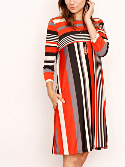 Boho Retro Half Balloon Puff Sleeve   Tunic Dress