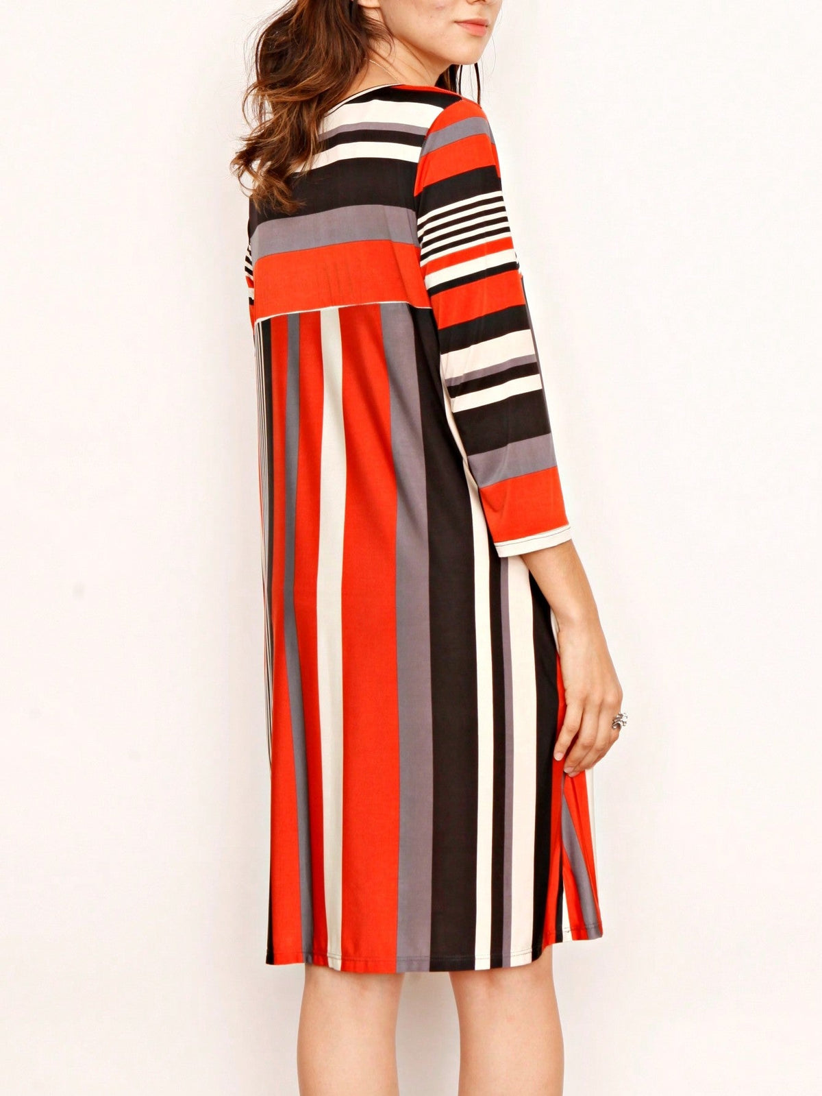 Boho Retro Half Balloon Puff Sleeve   Tunic Dress