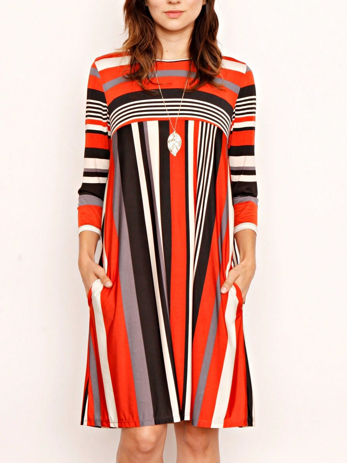 Boho Retro Half Balloon Puff Sleeve   Tunic Dress