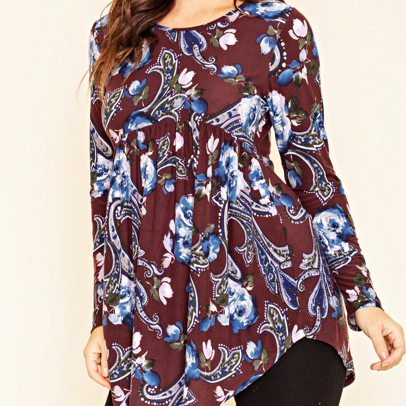 Boho Vintage Black  Charcoal Quilted PatchWork Pattern Raglan Ruffle Flare Sleeve Tunic Blouse Top Small To 3XL Plus