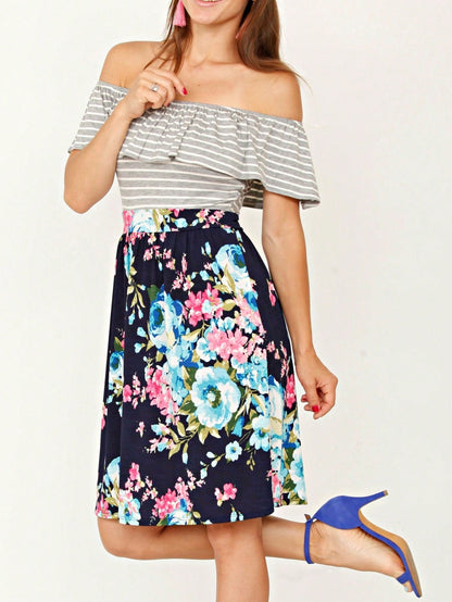 Vintage Boho Sleeveless Summer Navy Floral Shift Short Swing Aline Southern Dress | 1 XL - 3 XL Plus