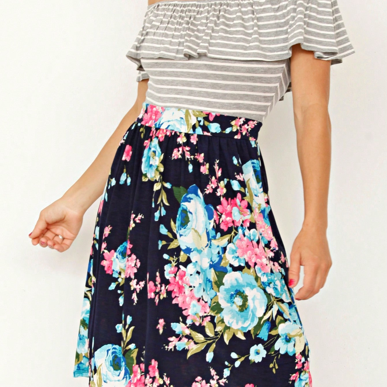 Vintage Boho Sleeveless Summer Navy Floral Shift Short Swing Aline Southern Dress | 1 XL - 3 XL Plus