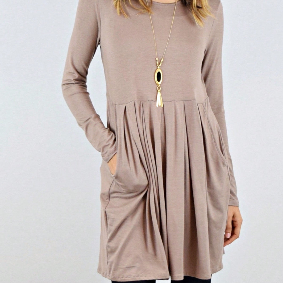 Boho Retro Rayon Cool Soft Summer Cuff Short Sleeve Crew Neck T Shirt Mini Dress Tunic With Pockets