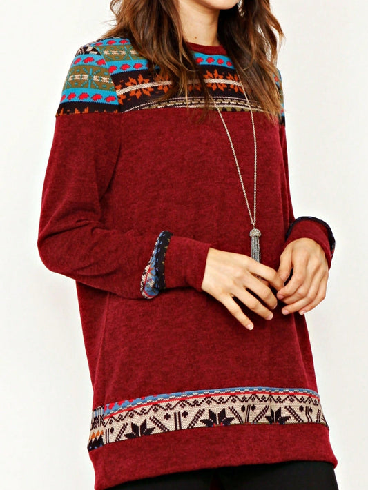 Boho Retro Vintage Green Knit Stripe Raglan Quarter Bishop Balloon Sleeve Stripe Color Block Sleeve Fall Top Shirt Blouse