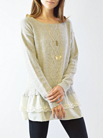 Boho Retro 90's Textured Mesh Color Block Floral Sleeve Drop Raglan Round Mock Neck  Layering Shoulder Mesh Lace Half And Long Sleeve Ivory Cream Navy Red Crew Neck Top Shirt Blouse
