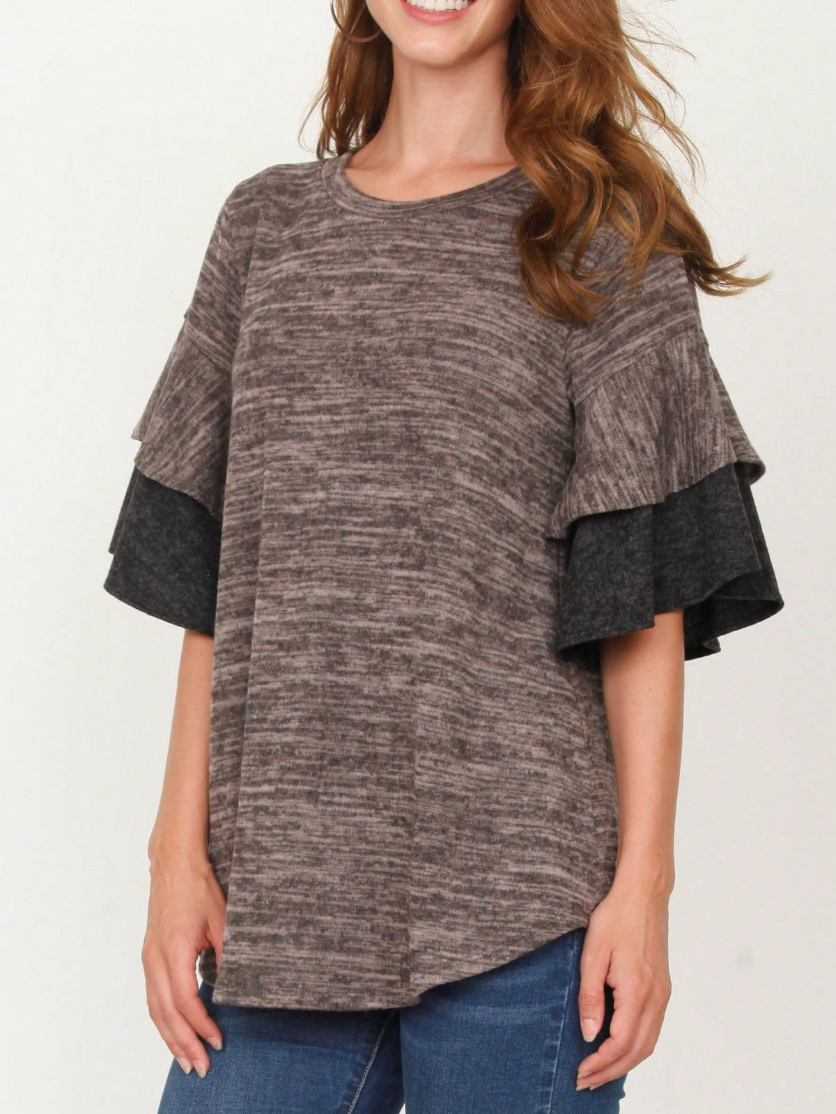 Boho Retro 90's Floral Sequin Plaid Checker Pocket Soft Stripe RaglanTunic Top Shirt Pull Over