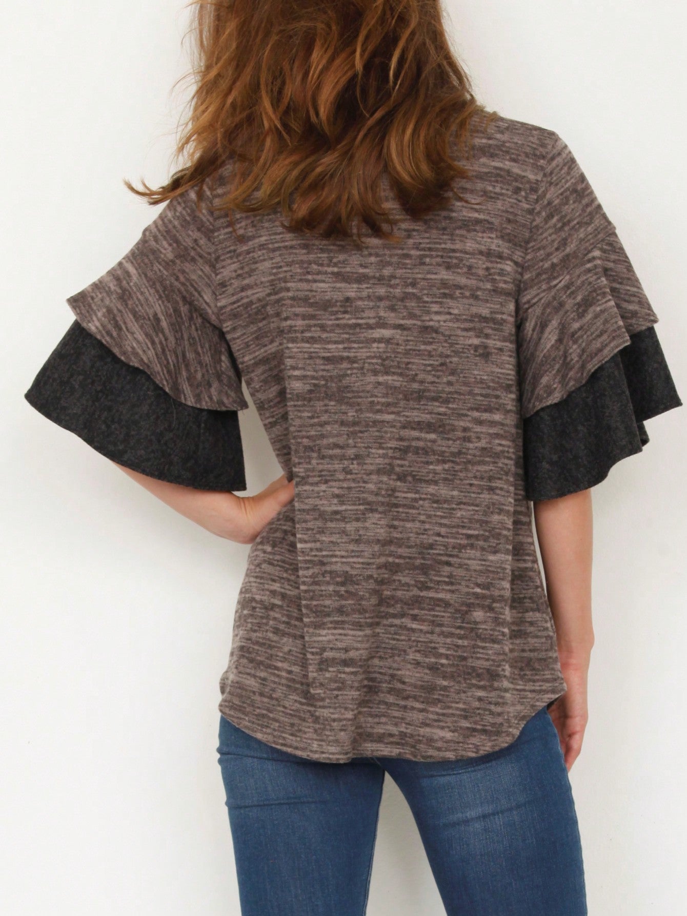 Boho Retro 90's Floral Sequin Plaid Checker Pocket Soft Stripe RaglanTunic Top Shirt Pull Over