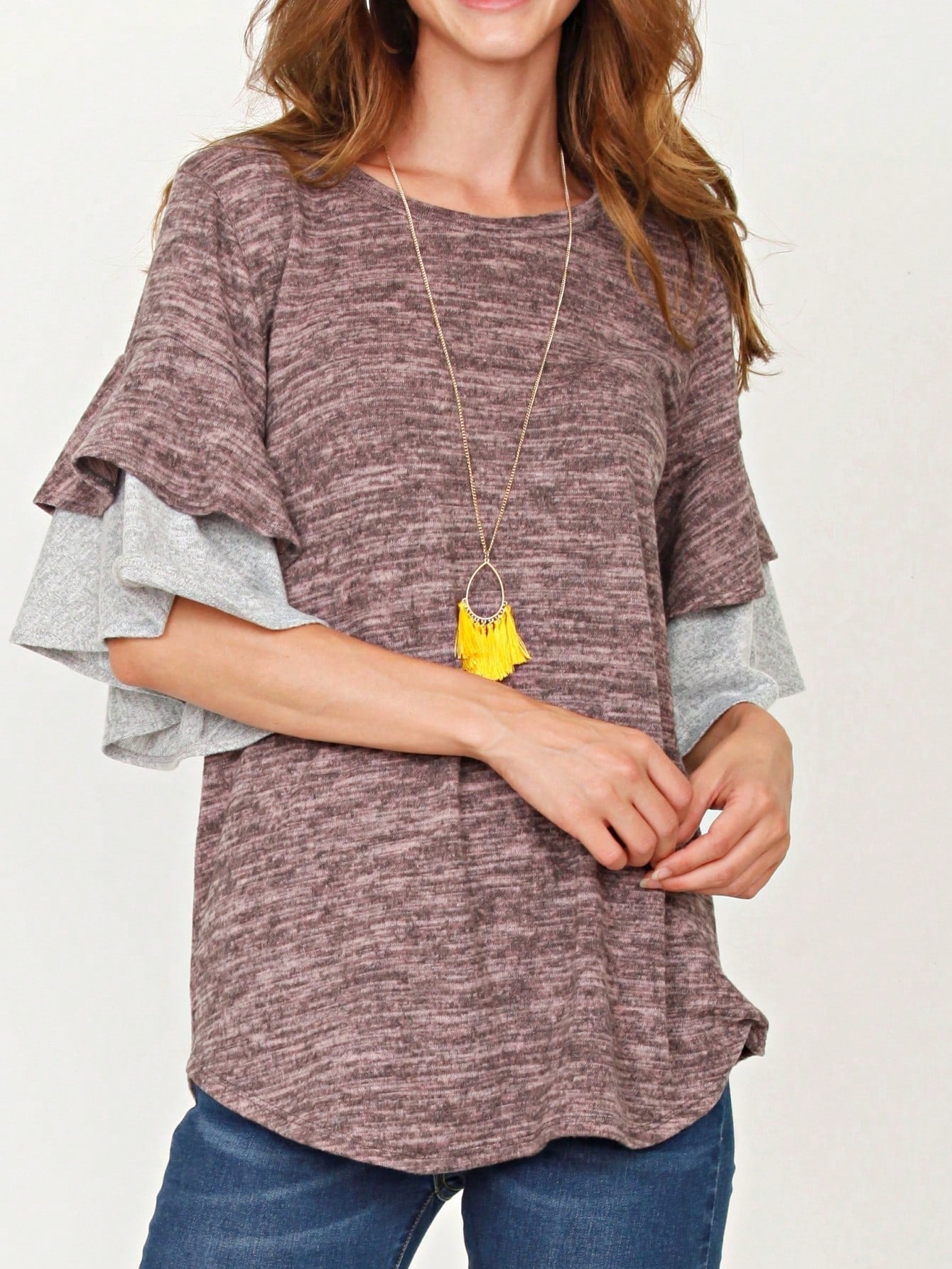 Boho Retro 90's Floral Sequin Plaid Checker Pocket Soft Stripe RaglanTunic Top Shirt Pull Over