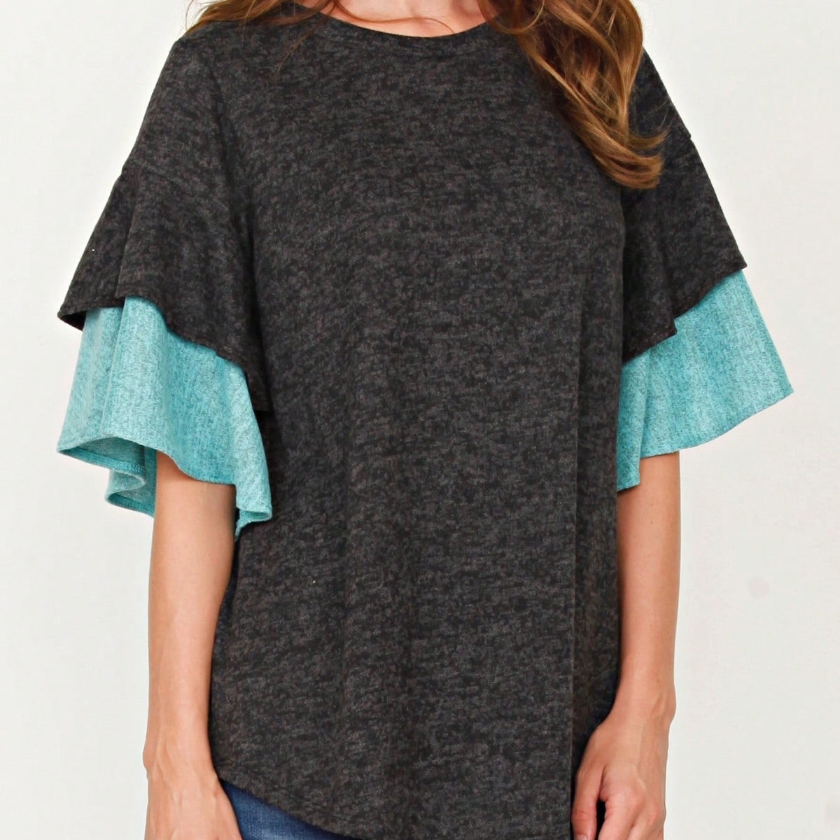 Boho Retro 90's Floral Sequin Plaid Checker Pocket Soft Stripe RaglanTunic Top Shirt Pull Over