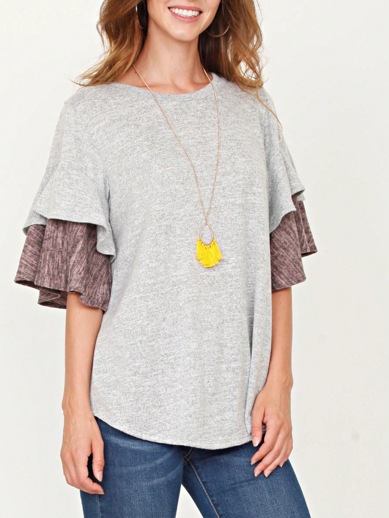 Boho Retro 90's Floral Sequin Plaid Checker Pocket Soft Stripe RaglanTunic Top Shirt Pull Over