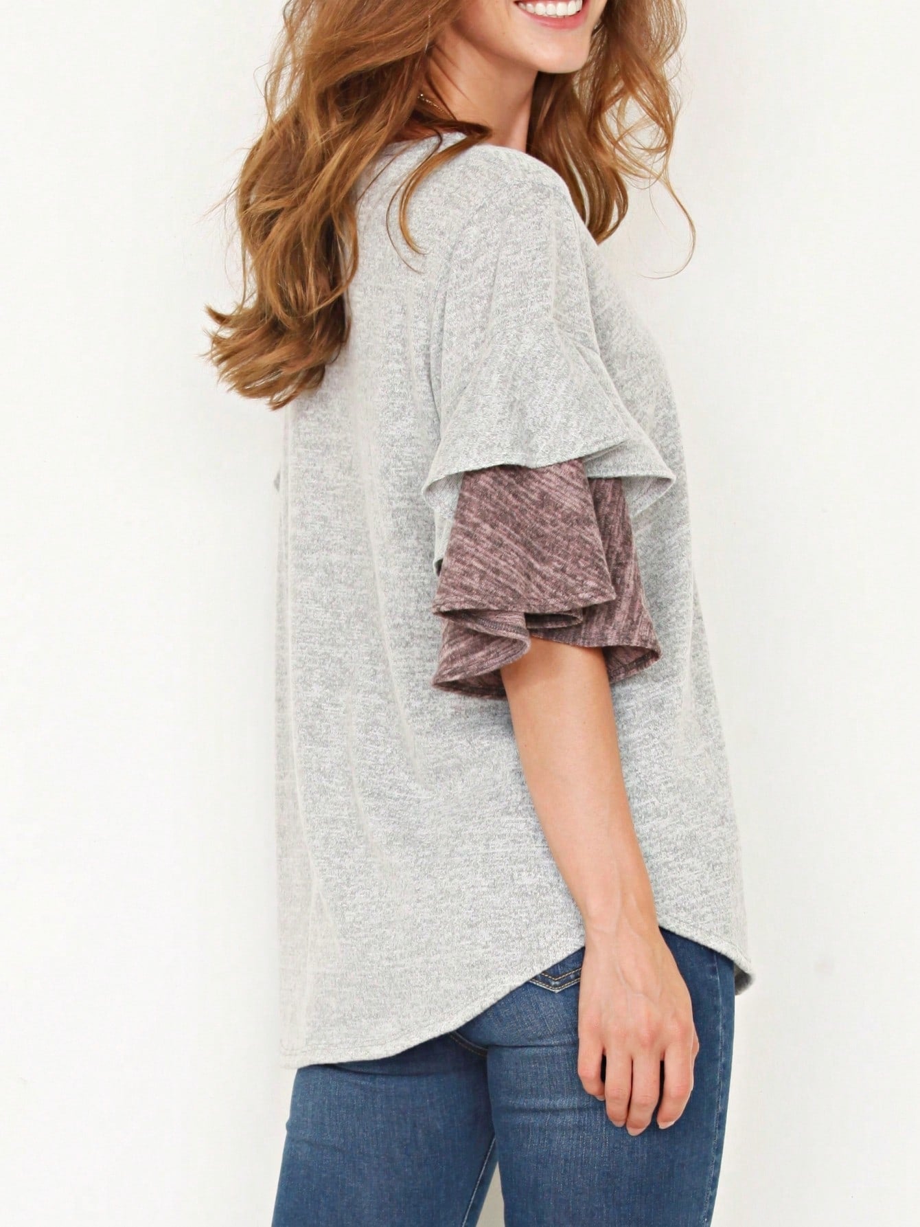 Boho Retro 90's Floral Sequin Plaid Checker Pocket Soft Stripe RaglanTunic Top Shirt Pull Over