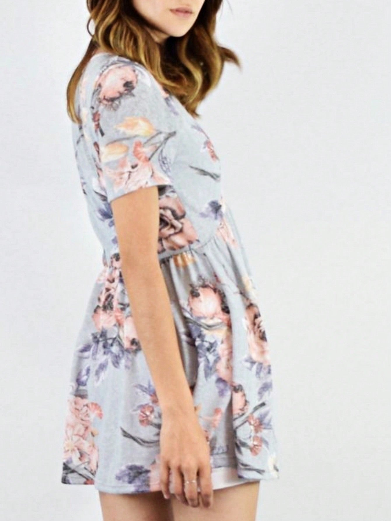 Summer Cool Floral Stripe Raglan Stripe Sleeve Top T Shirt Blouse |  Small -3 XL