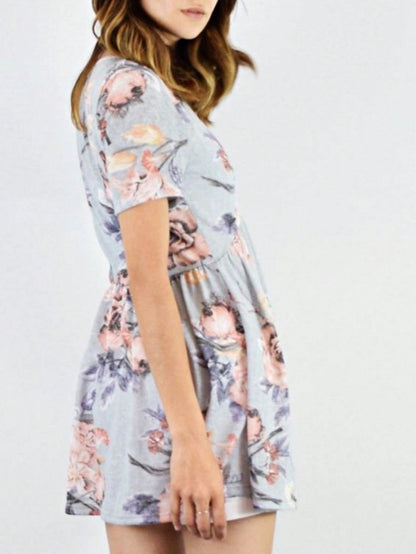 Summer Cool Floral Stripe Raglan Stripe Sleeve Top T Shirt Blouse |  Small -3 XL