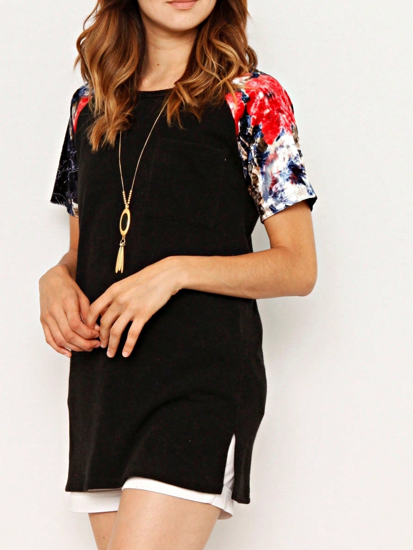 Summer Cool Floral Stripe Raglan Stripe Sleeve Top T Shirt Blouse |  Small -3 XL