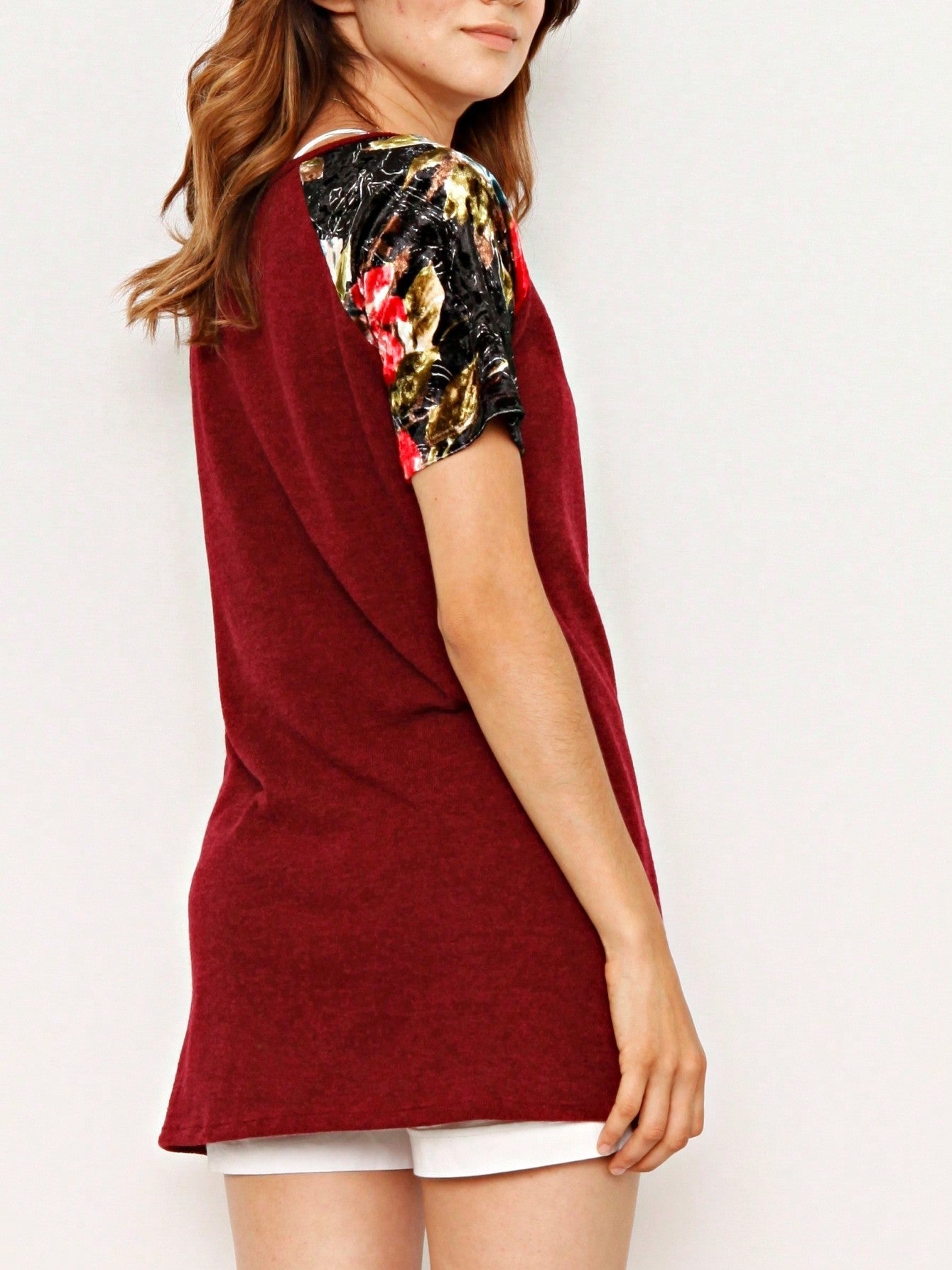 Summer Cool Floral Stripe Raglan Stripe Sleeve Top T Shirt Blouse |  Small -3 XL