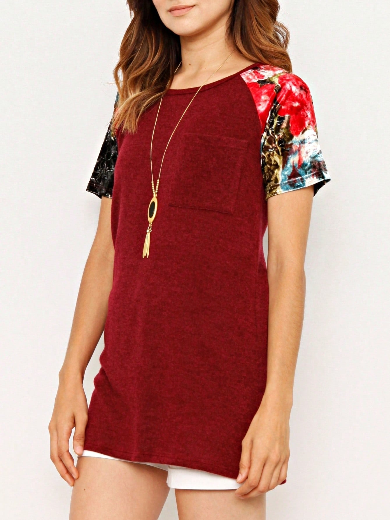 Summer Cool Floral Stripe Raglan Stripe Sleeve Top T Shirt Blouse |  Small -3 XL