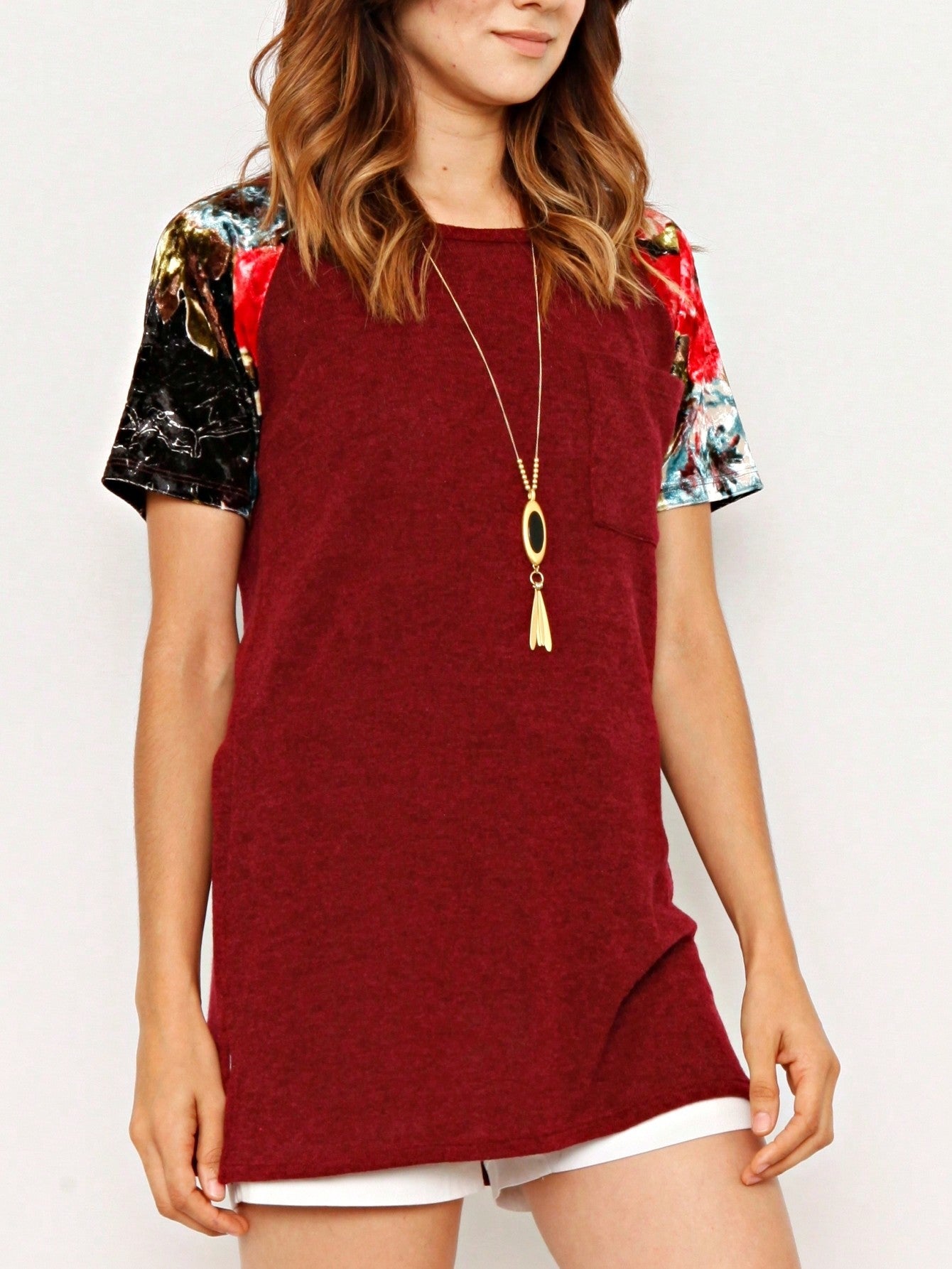 Summer Cool Floral Stripe Raglan Stripe Sleeve Top T Shirt Blouse |  Small -3 XL