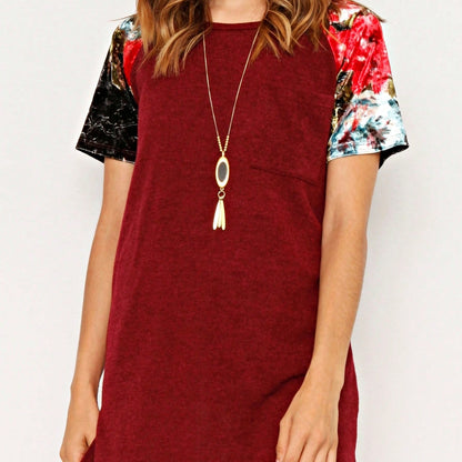Summer Cool Floral Stripe Raglan Stripe Sleeve Top T Shirt Blouse |  Small -3 XL