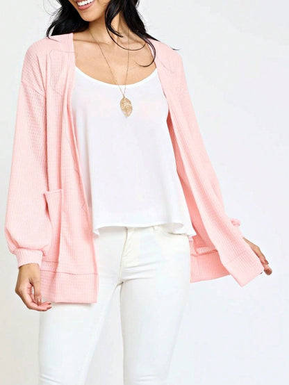 Boho Vintage Stripe Grey Violet Light Weight Three Quarter Sleeve  Knit Slouch Kimono Cardigan