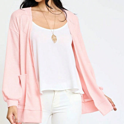 Boho Vintage Stripe Grey Violet Light Weight Three Quarter Sleeve  Knit Slouch Kimono Cardigan