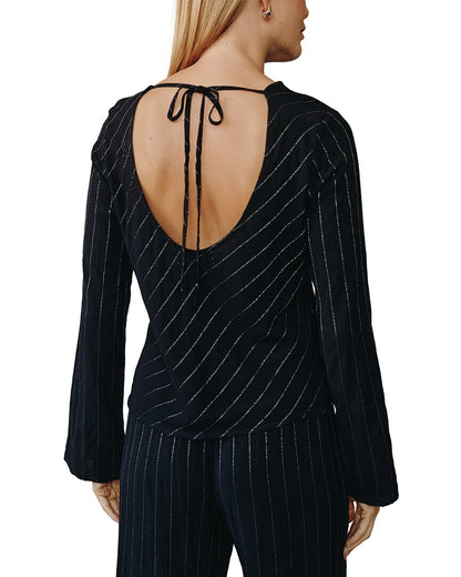 BLKLS-BLACK LUREX STRIPE-