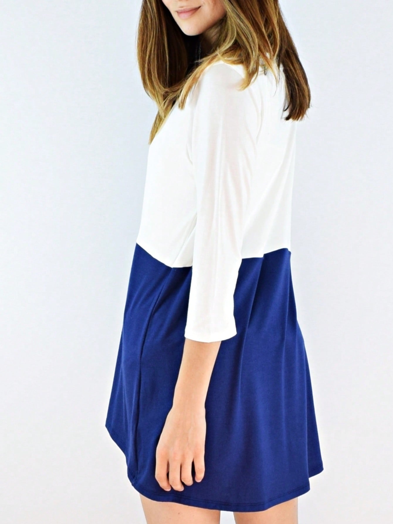 Black White Pink Mint Color Block 3/4 Sleeve Top Shirt Blouse | S-3X