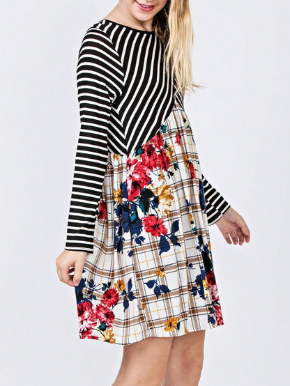Orange & Navy Mint Multi Stripe Cross Front Knit Mini Dress | S-3X