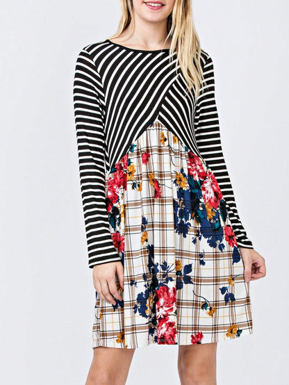 Orange & Navy Mint Multi Stripe Cross Front Knit Mini Dress | S-3X