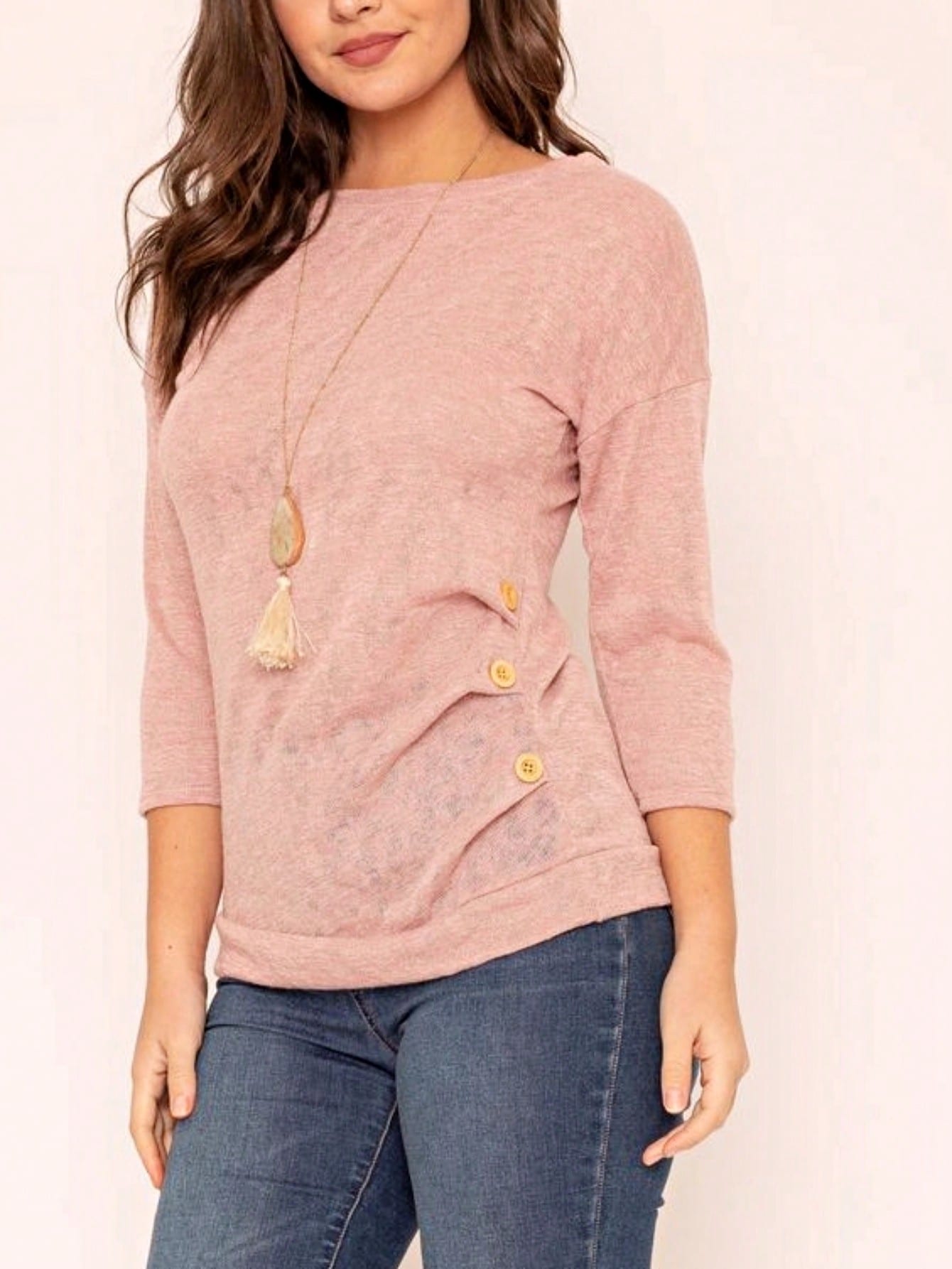 Pink Mint White Color Block Folded Cuff Dolman Tunic For Leggings Shorts And Jeans  |  S-3X