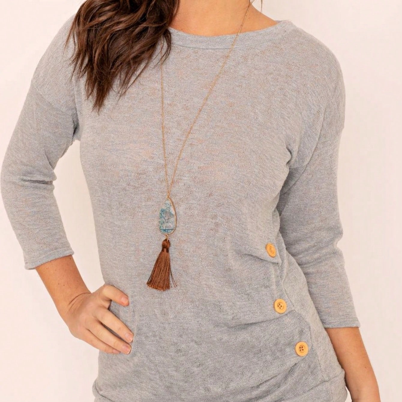 Pink Mint White Color Block Folded Cuff Dolman Tunic For Leggings Shorts And Jeans  |  S-3X