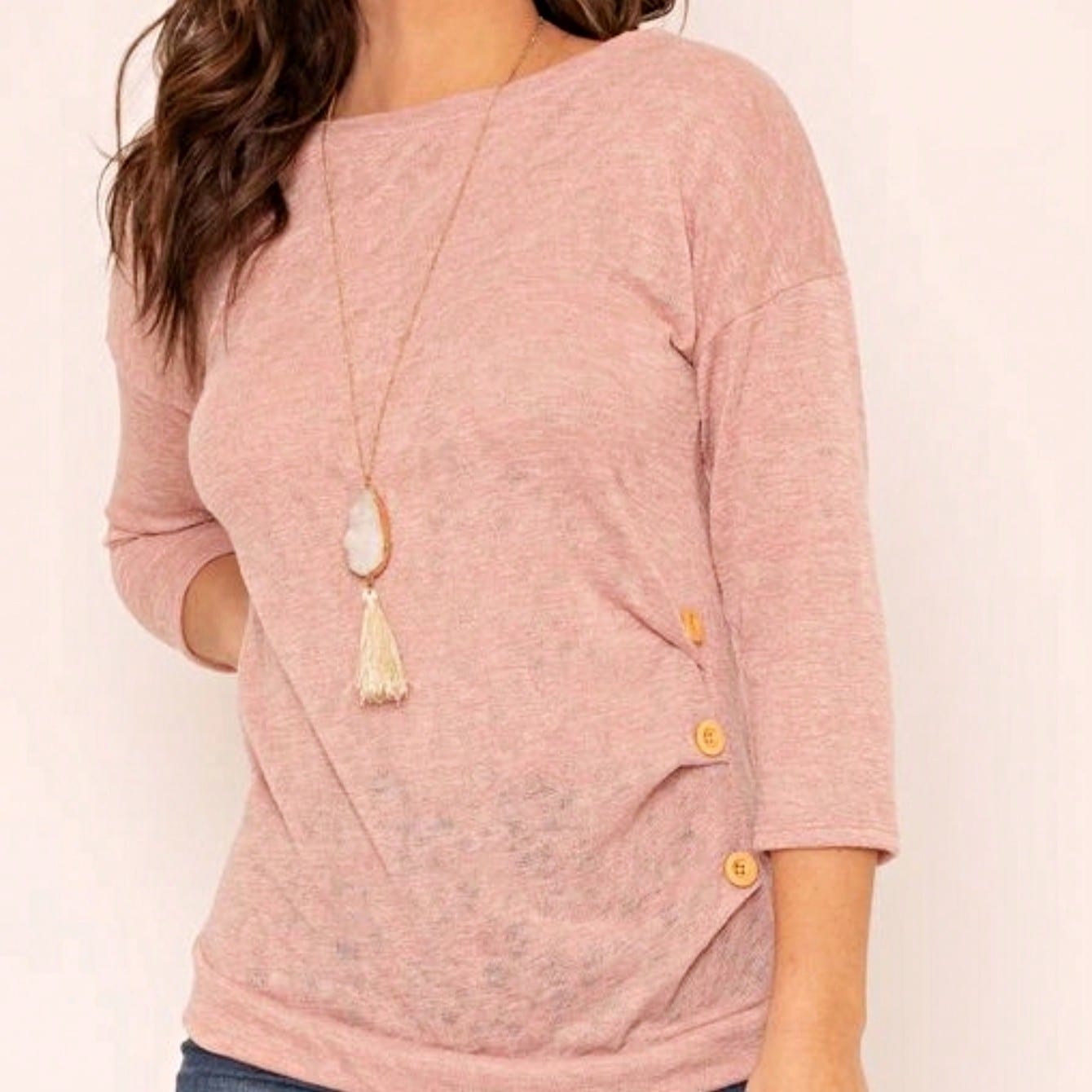 Pink Mint White Color Block Folded Cuff Dolman Tunic For Leggings Shorts And Jeans  |  S-3X