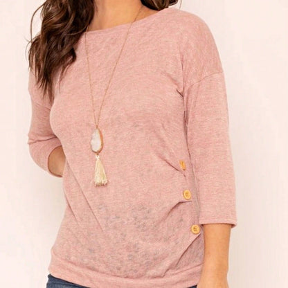 Pink Mint White Color Block Folded Cuff Dolman Tunic For Leggings Shorts And Jeans  |  S-3X