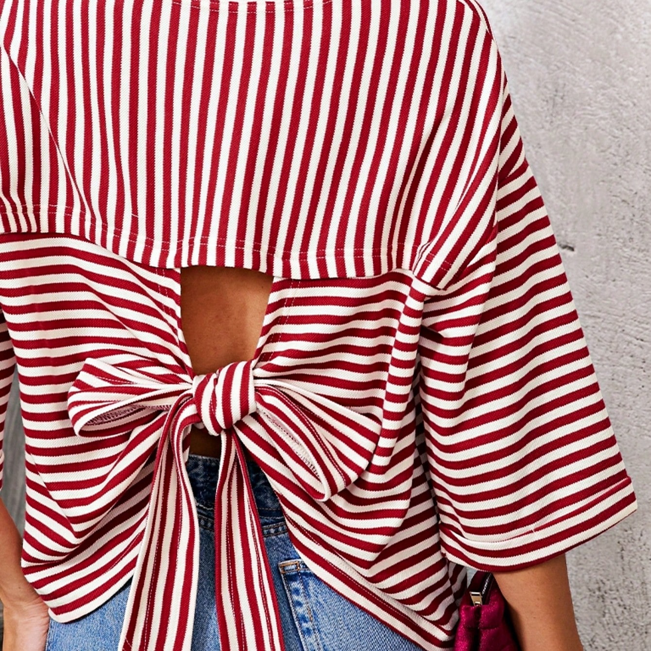Boho Retro 90's Cotton Mix  Drop Shoulder Stripe Raglan Oversized Side Slit Dolman Shirt Top  Sweatshirt Pullover
