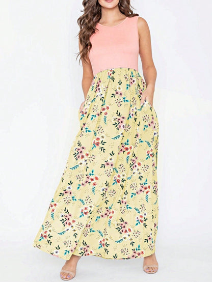 Multi Stripe Orange, Green, And Mint Sleeveless Maxi Dress With Pocket | S-3X