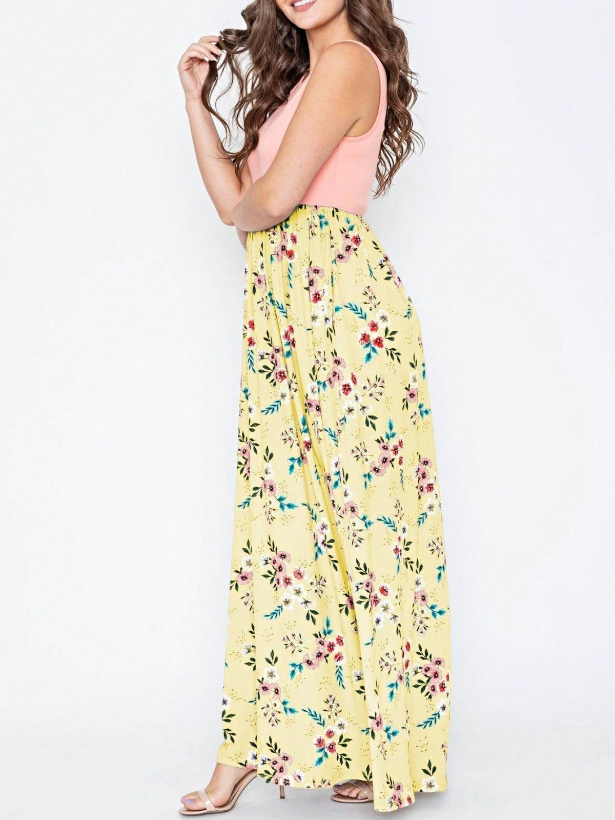 Multi Stripe Orange, Green, And Mint Sleeveless Maxi Dress With Pocket | S-3X