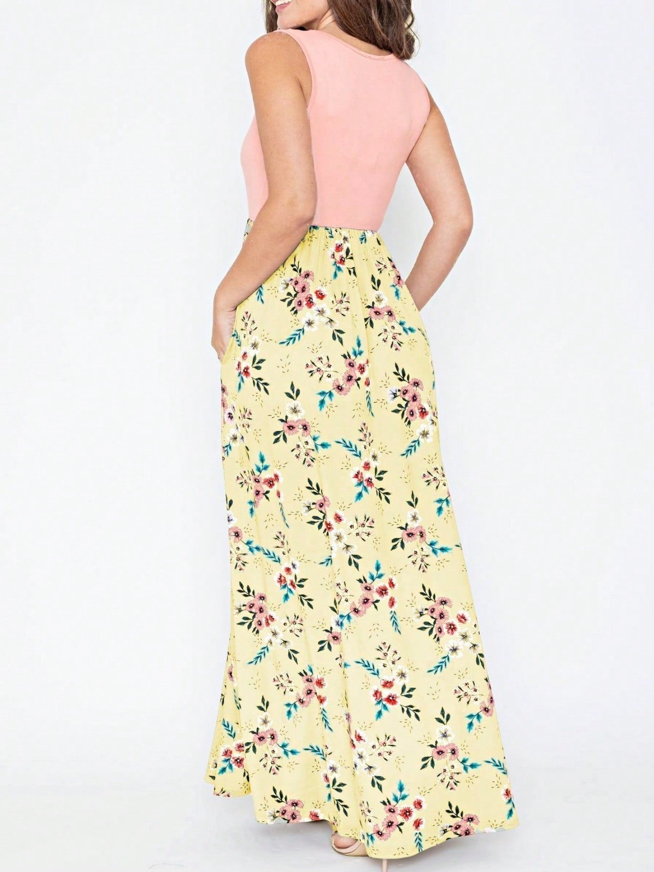 Multi Stripe Orange, Green, And Mint Sleeveless Maxi Dress With Pocket | S-3X