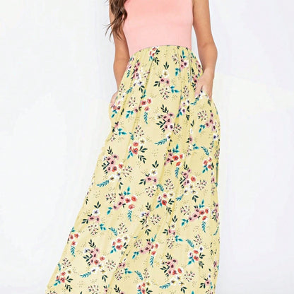 Multi Stripe Orange, Green, And Mint Sleeveless Maxi Dress With Pocket | S-3X