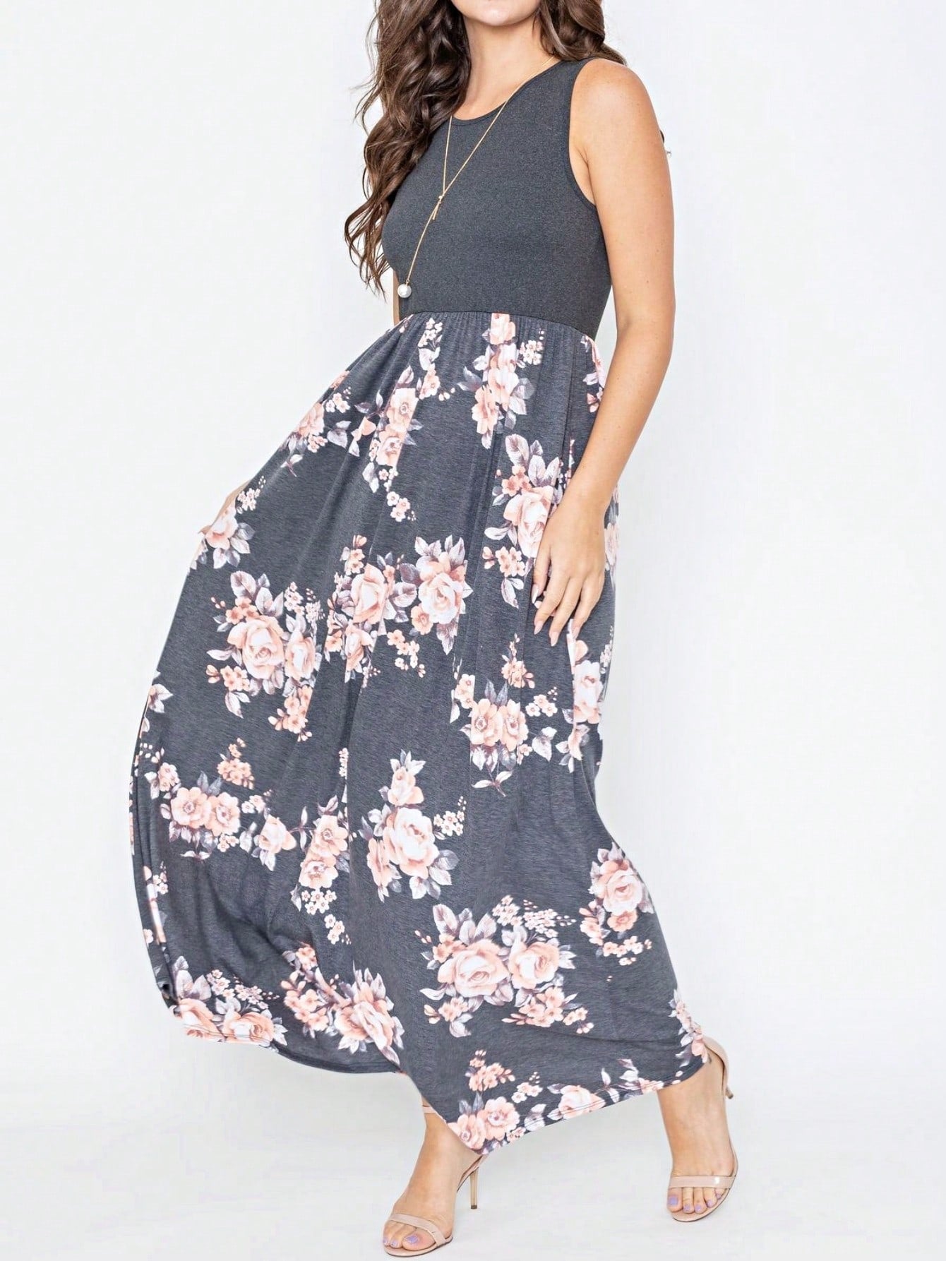 Multi Stripe Orange, Green, And Mint Sleeveless Maxi Dress With Pocket | S-3X