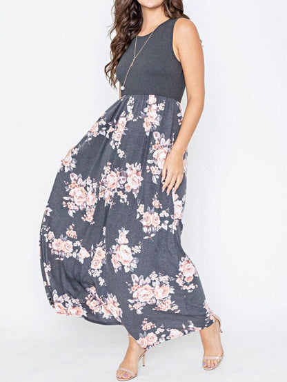 Multi Stripe Orange, Green, And Mint Sleeveless Maxi Dress With Pocket | S-3X