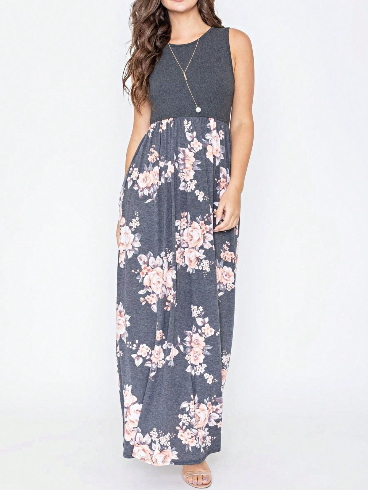 Multi Stripe Orange, Green, And Mint Sleeveless Maxi Dress With Pocket | S-3X
