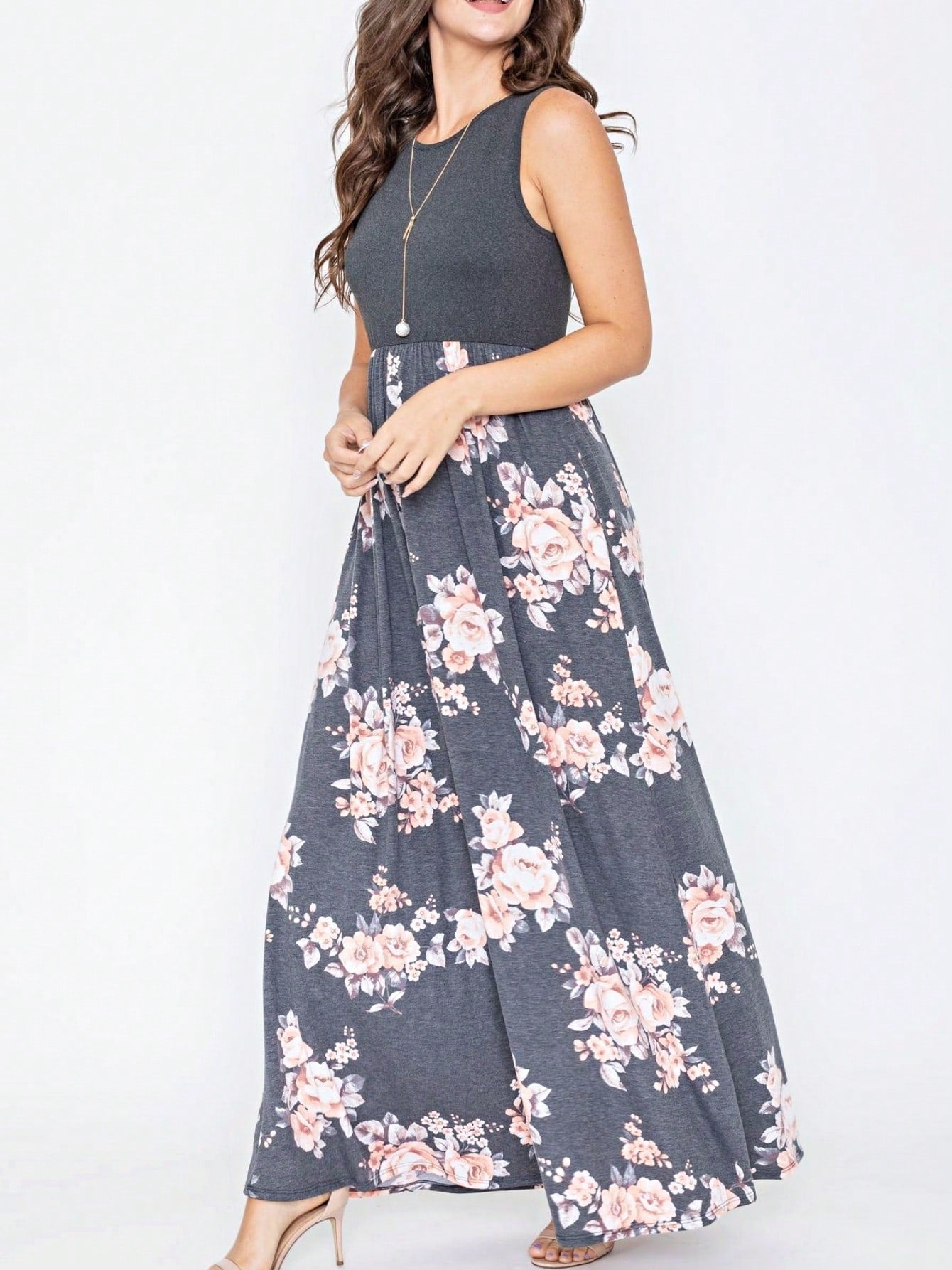 Multi Stripe Orange, Green, And Mint Sleeveless Maxi Dress With Pocket | S-3X