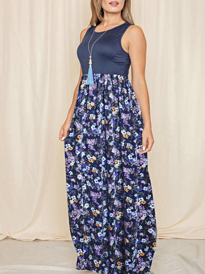 Multi Stripe Orange, Green, And Mint Sleeveless Maxi Dress With Pocket | S-3X