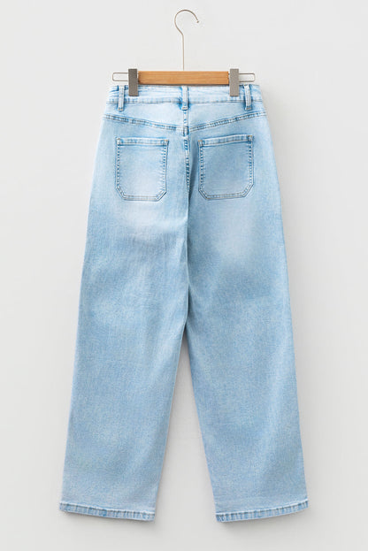 Threaded Pear Ivory Detail Drawstring Barrel Jeans