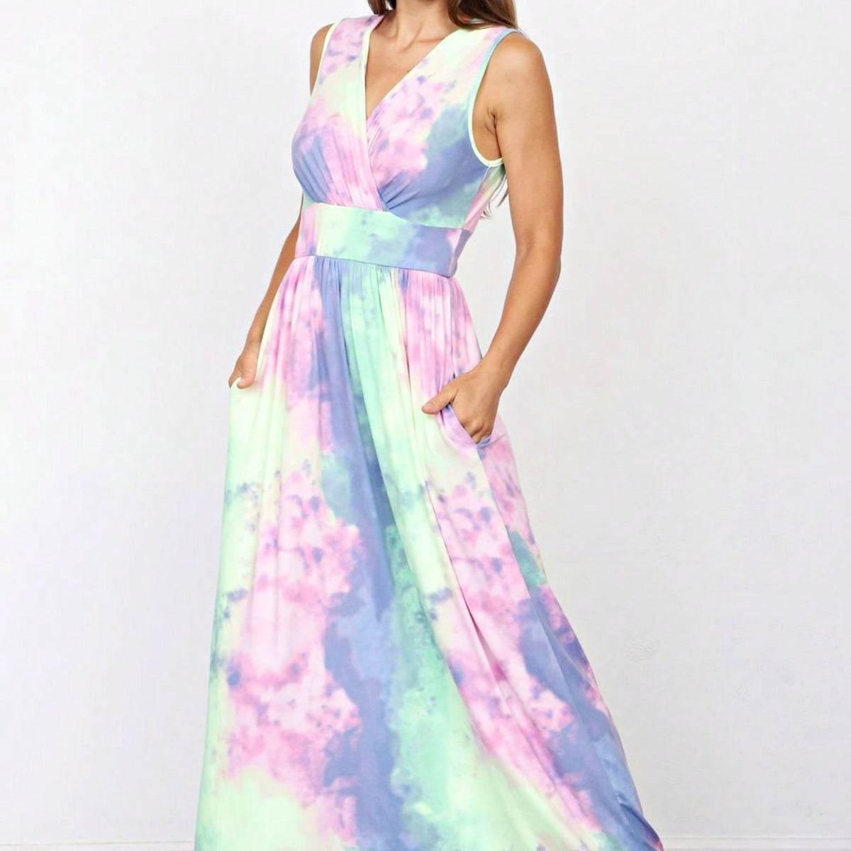 Elegant Floral Maxi Dress With  Surplice  Versatile Summer Dress For Women
