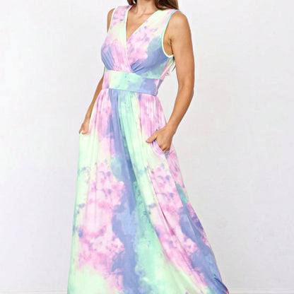 Elegant Floral Maxi Dress With  Surplice  Versatile Summer Dress For Women