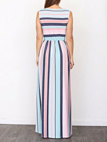 Elegant Floral Maxi Dress With  Surplice  Versatile Summer Dress For Women